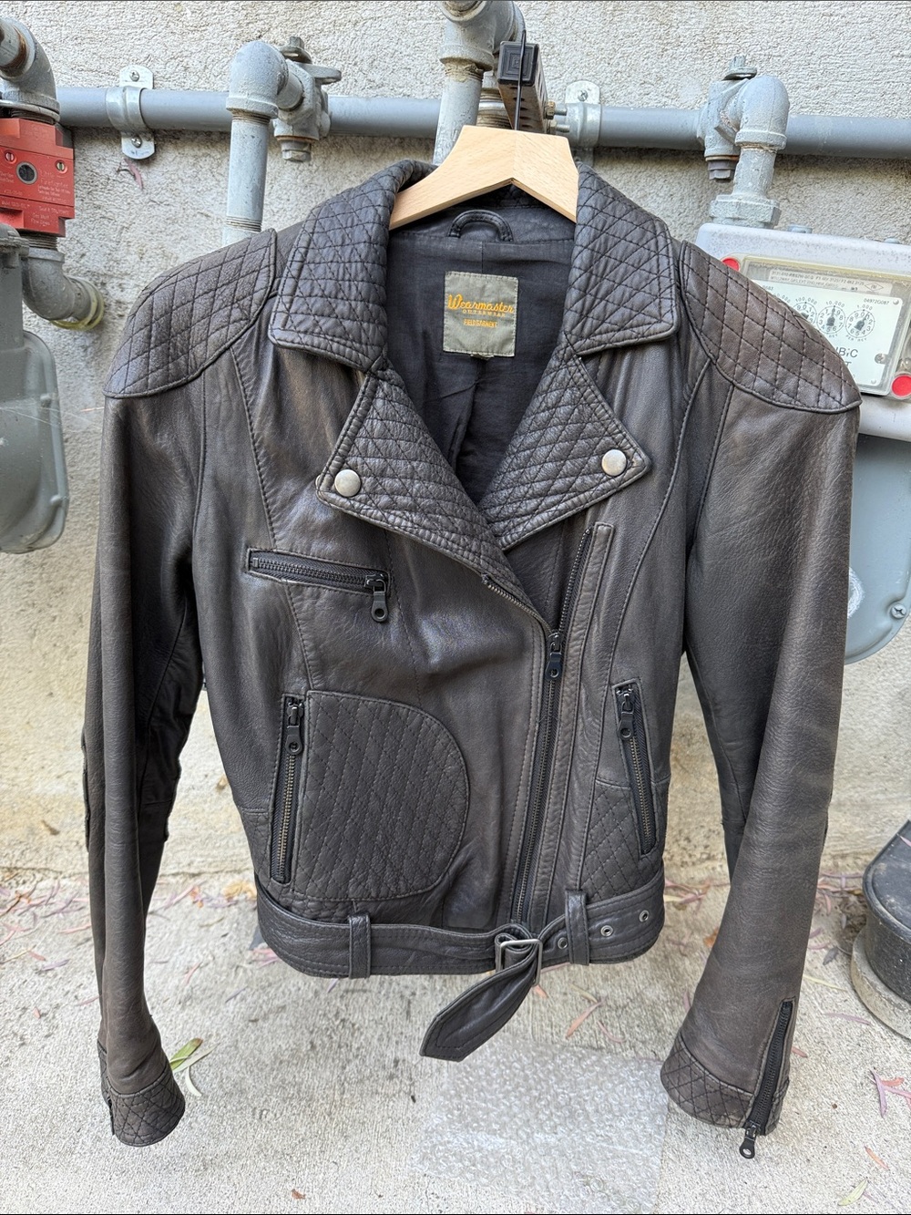 Madewell Wearmaster Quilted Leather Moto Jacket - Black